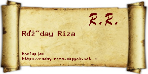 Ráday Riza névjegykártya